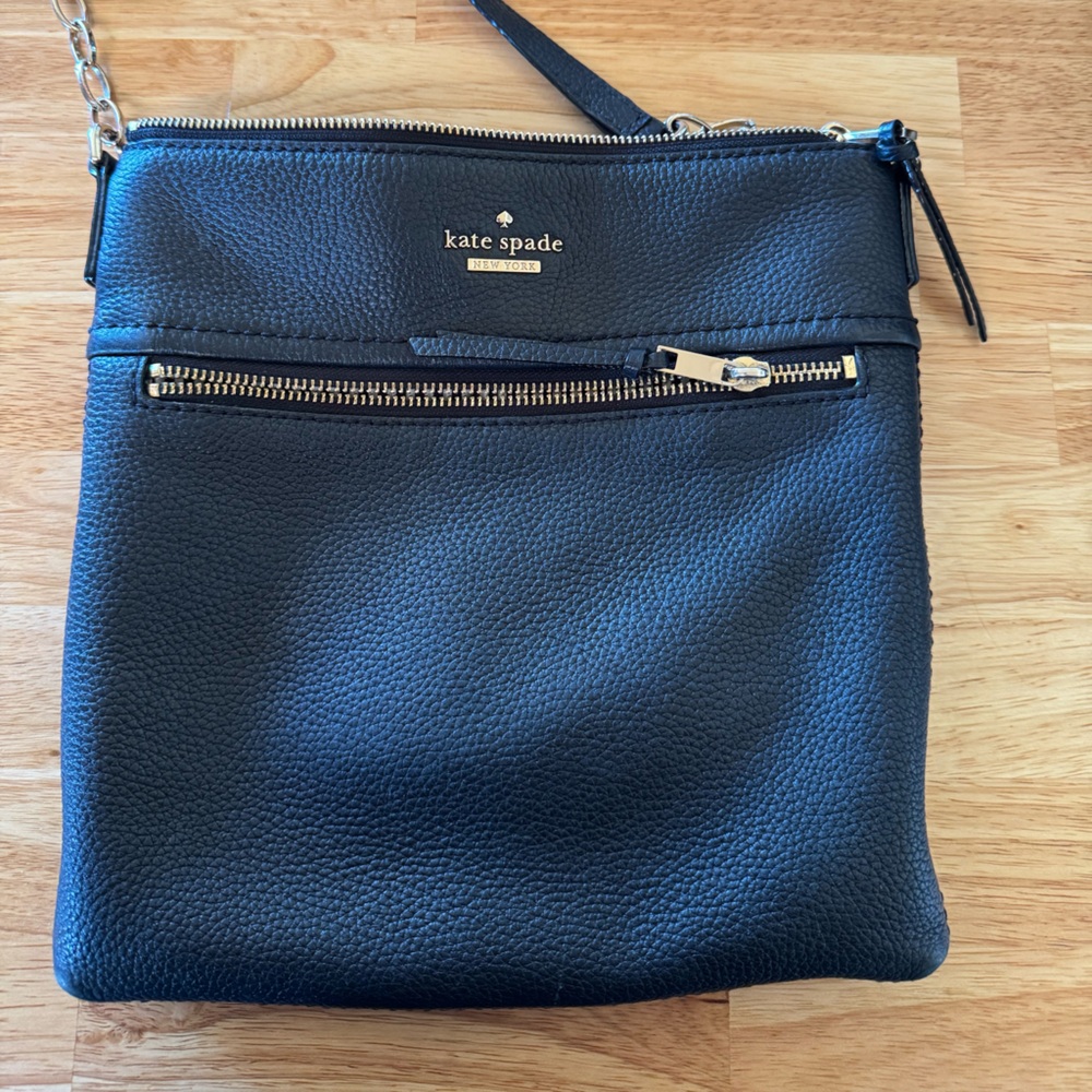 Kate Spade Black Textured crossbody  Bag